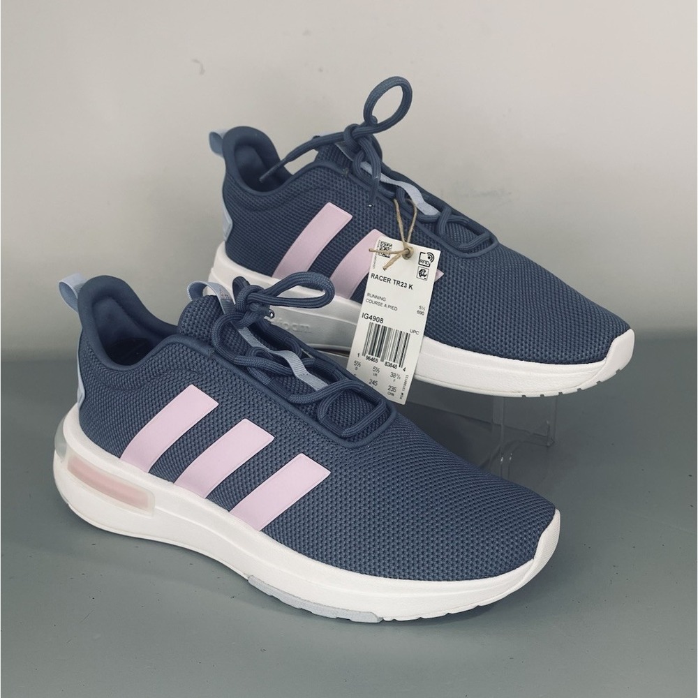 Adidas Running Shoes Racer TR23 K Size‎ 6 Women's IG4908 Blue/Pink NEW No Box